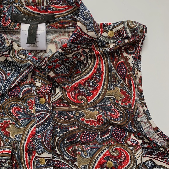 BCBGMaxAzria Tops - BCBGMazAzria button down sleeveless shirt